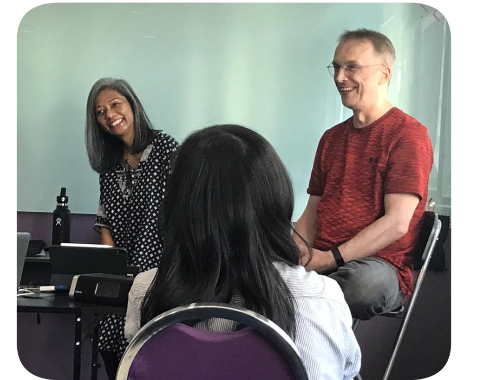 Andreas Dorn and Najwa Dorn Rustum coaching a participant